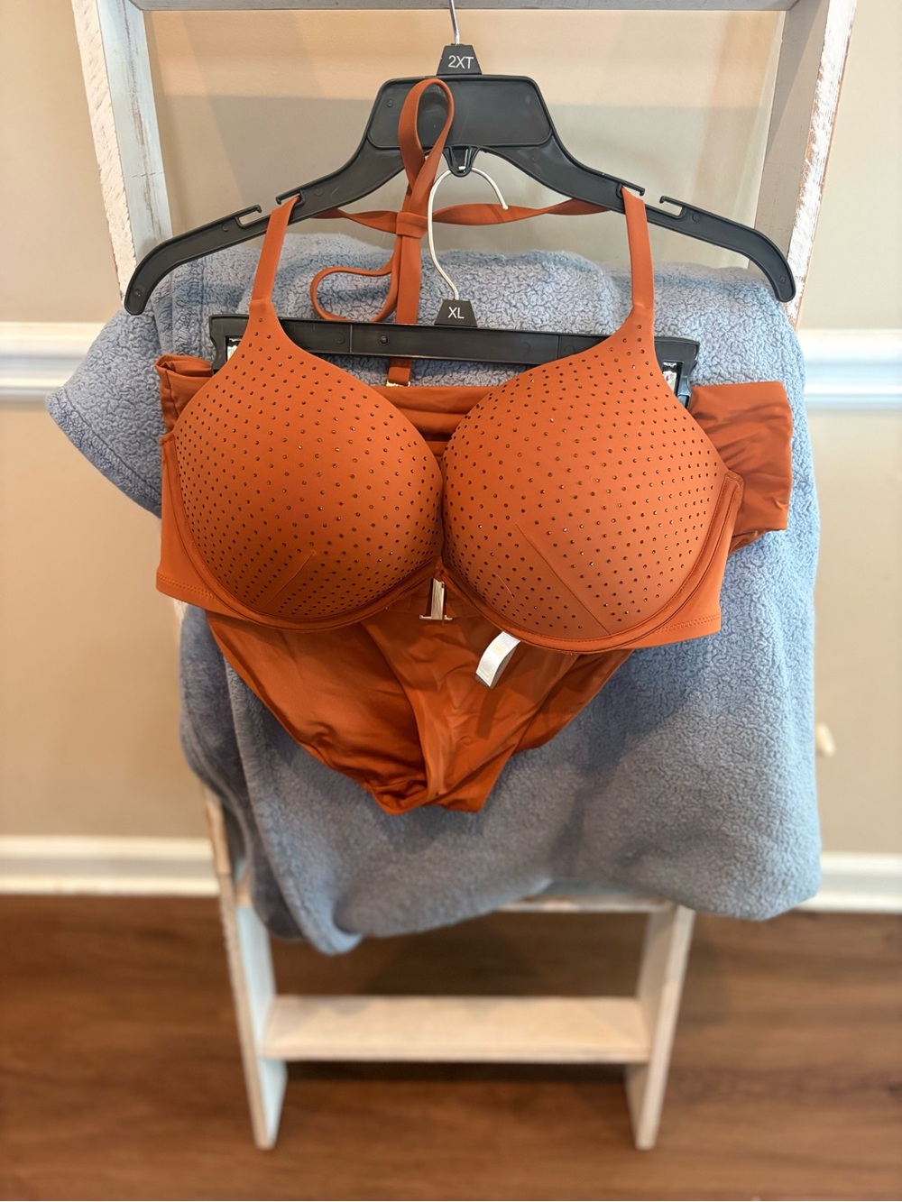 Victoria's Secret Rust Orange High-Waist Bikini Set 38D/XL